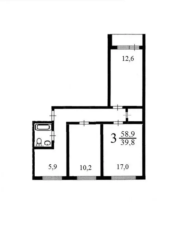3-к кв. Москва Коптевская ул., 18к2 (60.9 м) - Фото 2