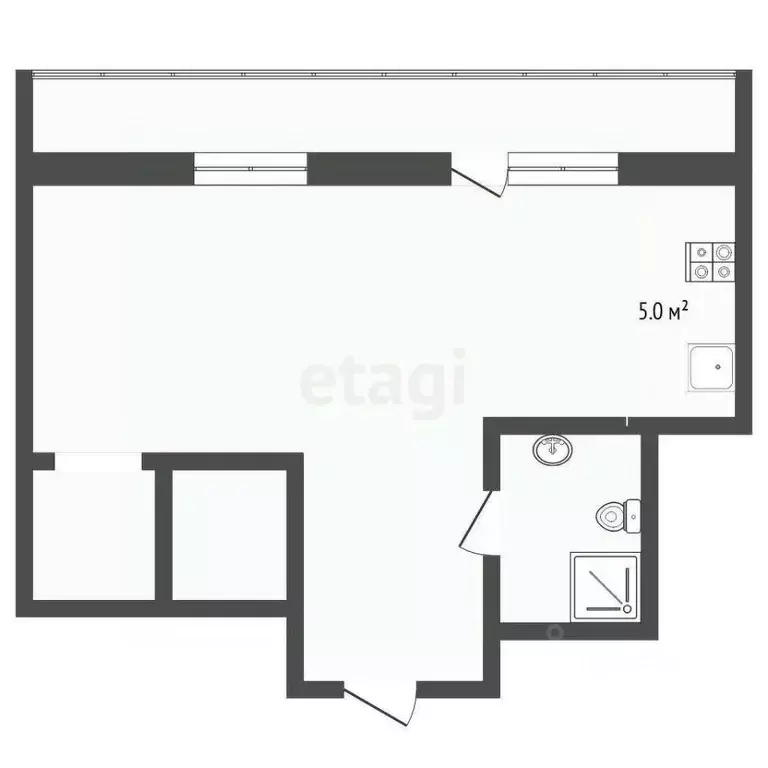 Студия Тюменская область, Тюмень Первомайская ул., 44к2 (32.0 м) - Фото 1