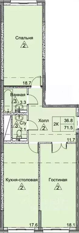 2-к кв. Калужская область, Балабаново Боровский район, Петровский ... - Фото 1