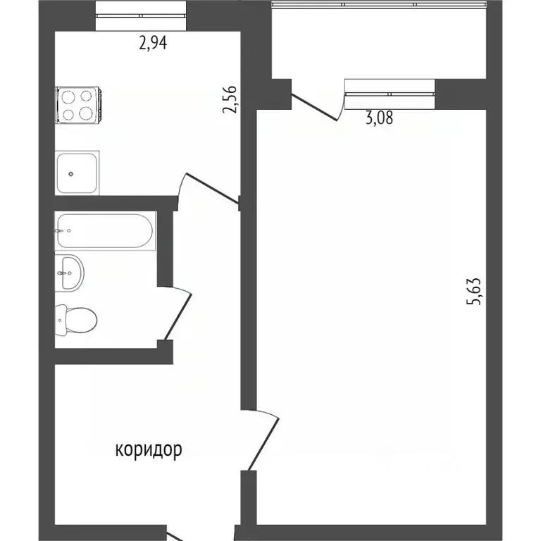 1-к кв. Омская область, Омск Заозерный мкр, ул. Бородина, 4/2 (36.2 м) - Фото 1