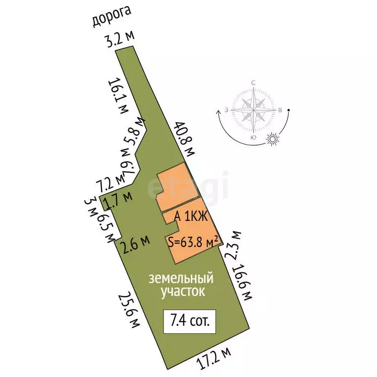 Дом в Тюмень, Нагорная улица (63.8 м) - Фото 1