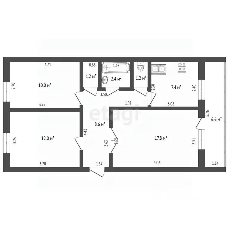 3-к кв. Башкортостан, Стерлитамак Михайловский мкр, ул. Сазонова, 10 ... - Фото 1