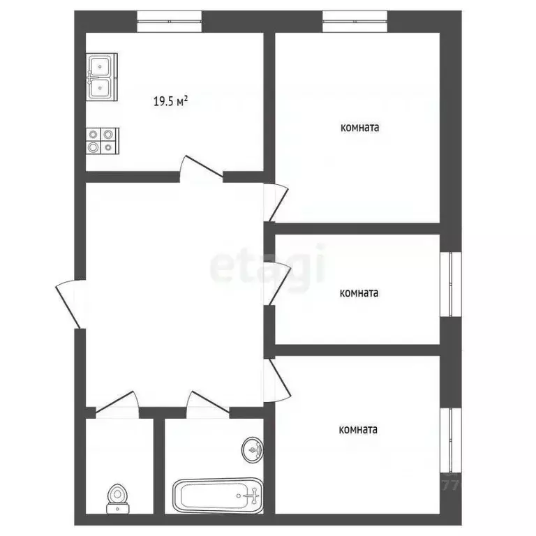 3-к кв. Ямало-Ненецкий АО, Муравленко ул. Дружбы Народов, 72 (87.2 м) - Фото 1