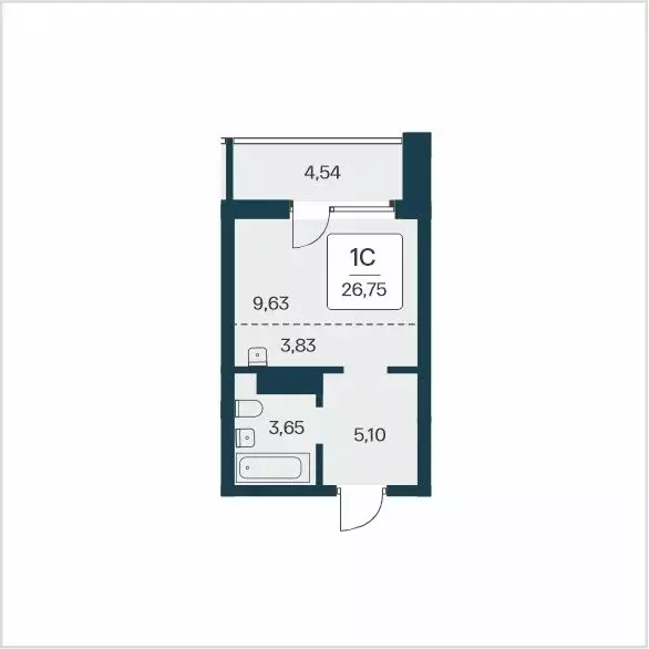 Квартира-студия: Новосибирск, жилой комплекс Сакура Парк (26.75 м) - Фото 0