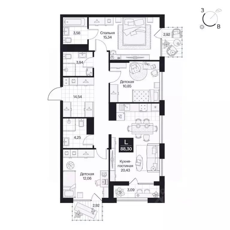 3-к кв. Волгоградская область, Волгоград просп. Имени В.И. Ленина, 59Г ... - Фото 0