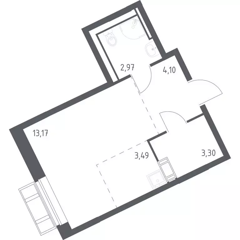 Квартира-студия: село Лайково, 62 (27.03 м) - Фото 0