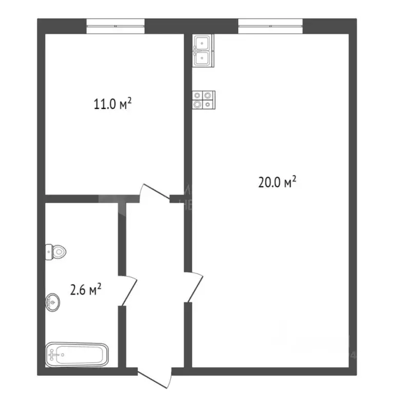 1-к кв. Тюменская область, Тюмень Олимпийская ул., 26 (36.6 м) - Фото 1