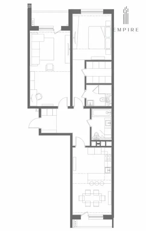 2-комнатная квартира: Грозный, проспект В.В. Путина, 6 (93.3 м) - Фото 1
