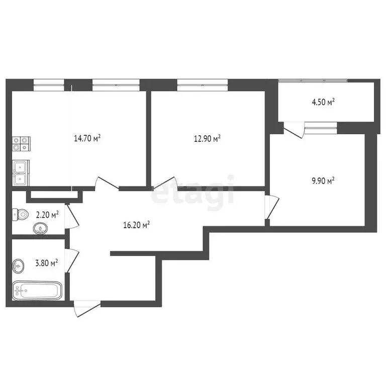 2-комнатная квартира: Пермь, Стахановская улица, 52А (62 м) - Фото 0