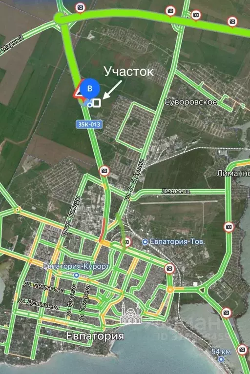 Участок в Крым, Сакский район, с. Суворовское ул. Черноморское Шоссе ... - Фото 0