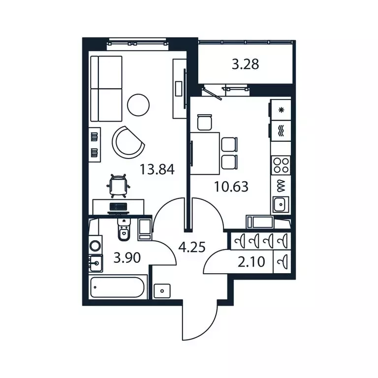 1-комнатная квартира: Мурино, жилой комплекс Полис ЛАВрики (36.36 м) - Фото 0