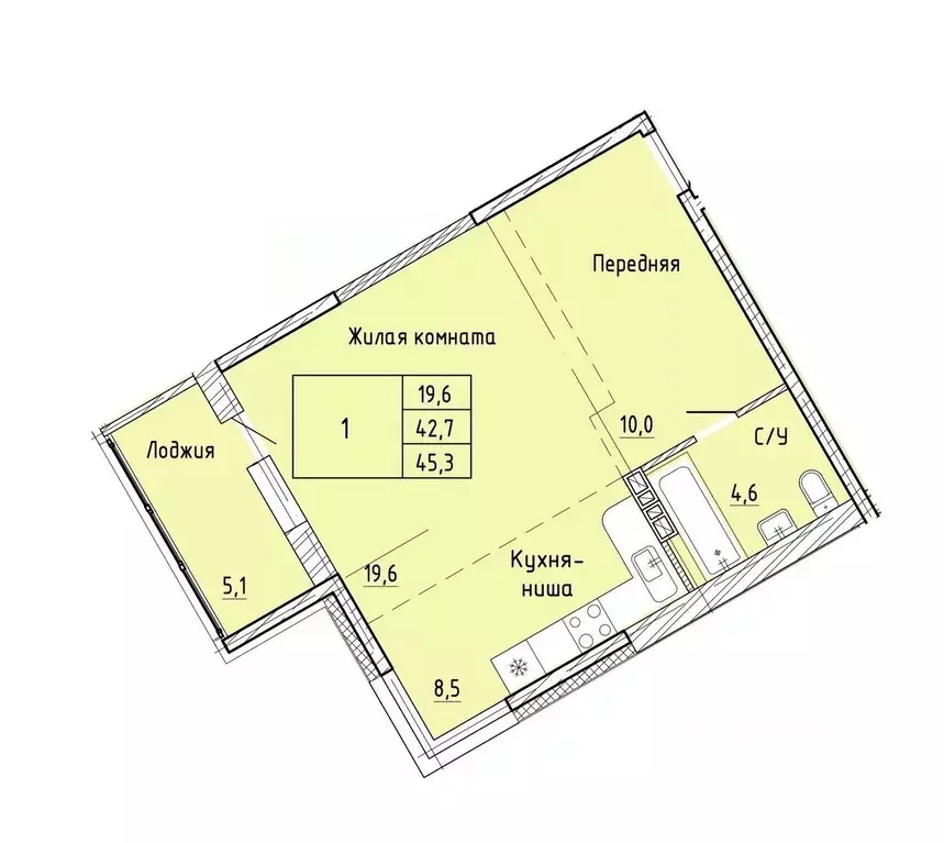 1-к кв. Приморский край, Артем  (45.3 м) - Фото 1