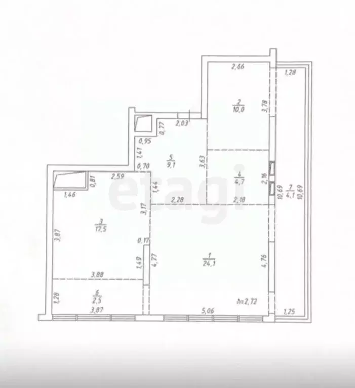 3-к кв. Татарстан, Казань Шоссейная ул., 57 (86.0 м) - Фото 2