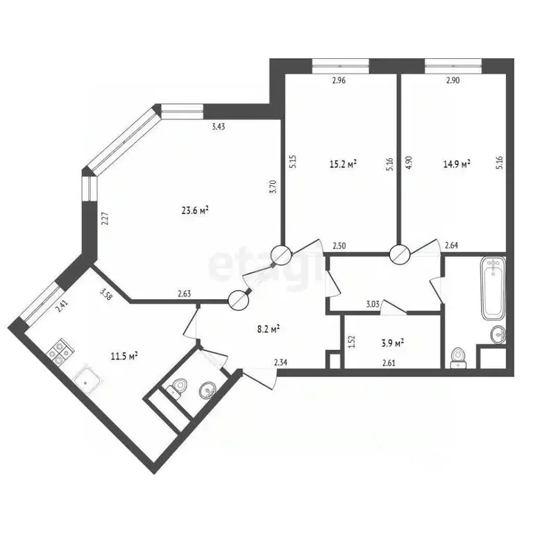 3-к кв. Москва Беломорская ул., 18А (90.0 м) - Фото 2