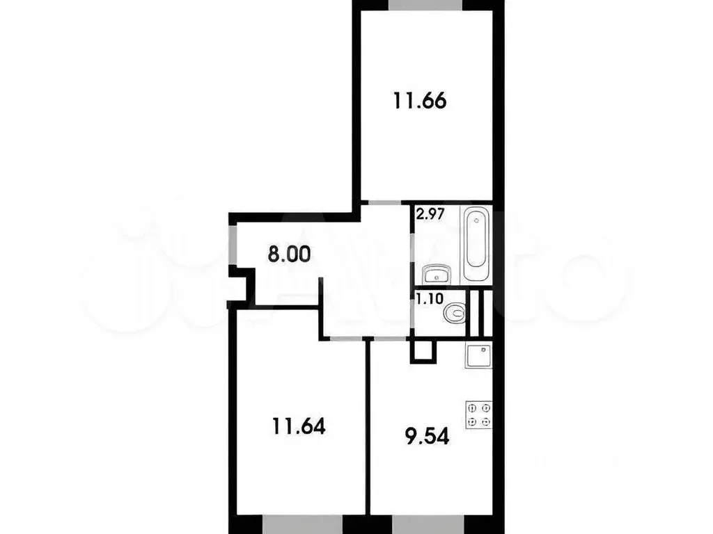 2-к. квартира, 45 м, 4/4 эт. - Фото 0