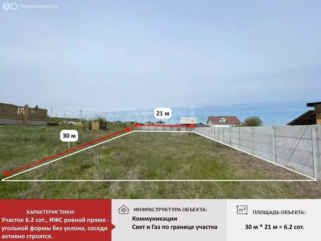 Участок в село Мирное, улица Бориса Хохлова (6.2 м) - Фото 1