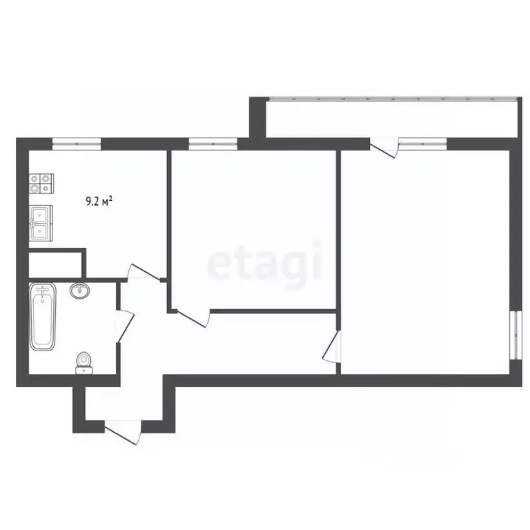 2-к кв. Санкт-Петербург просп. Энергетиков, 38 (55.6 м) - Фото 2