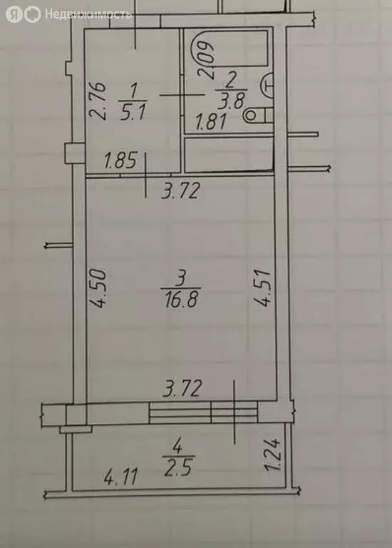 Квартира-студия: Набережные Челны, проспект Раиса Беляева, 42В (28.2 ... - Фото 2