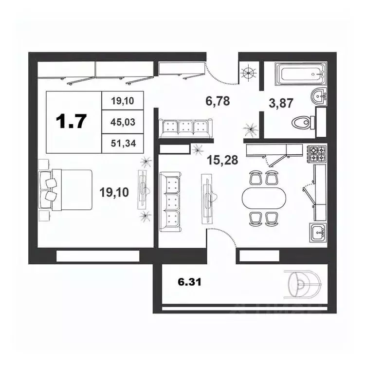 1-к кв. Новгородская область, Великий Новгород ул. Якова Павлова, 15 ... - Фото 1