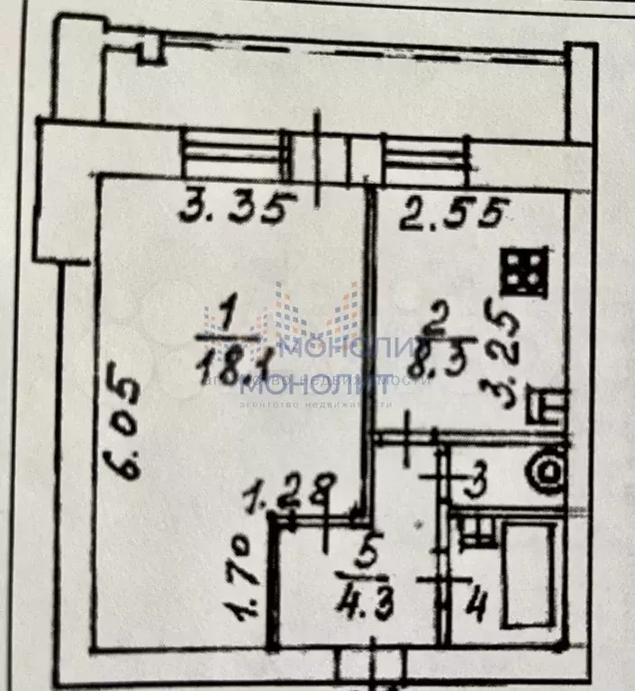 1-к. квартира, 34,5 м, 3/9 эт. - Фото 0