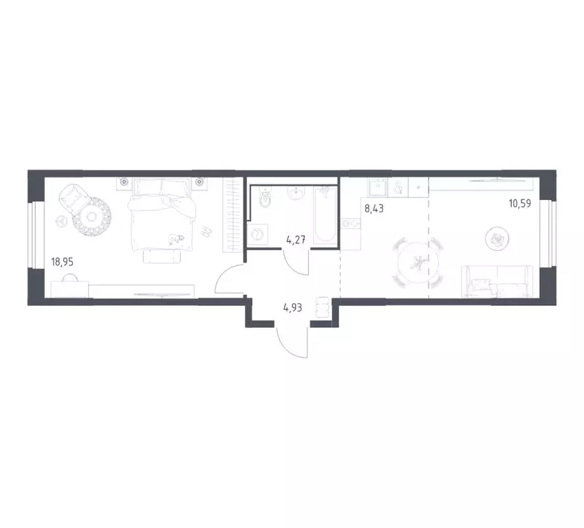 1-комнатная квартира: посёлок городского типа Мисайлово, микрорайон ... - Фото 1