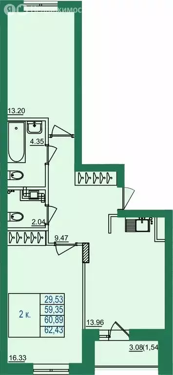 2-комнатная квартира: городской округ Владимир, посёлок ... - Фото 1