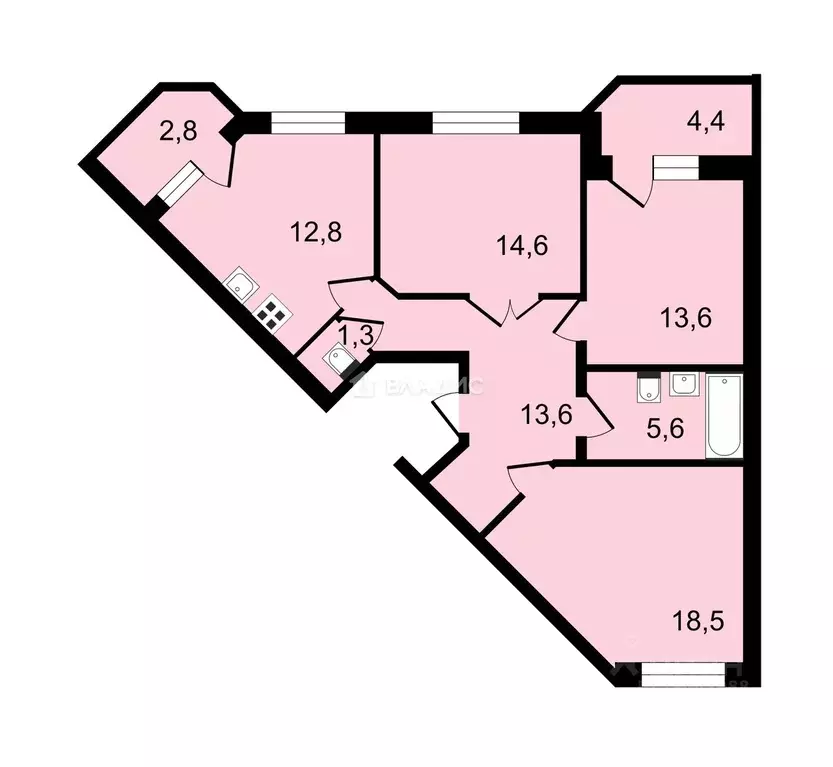 3-к кв. Московская область, Красногорск бул. Космонавтов, 7 (80.1 м) - Фото 1