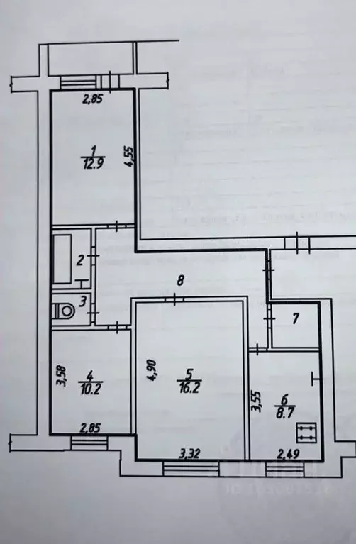 3-к кв. Калужская область, Калуга ул. Салтыкова-Щедрина, 74к1 (64.9 м) - Фото 2