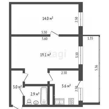 2-к кв. Орловская область, Орел Планерная ул., 51 (51.8 м)