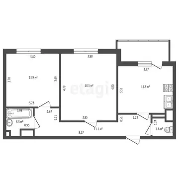 2-комнатная квартира: Санкт-Петербург, Комендантский проспект, 62 ...