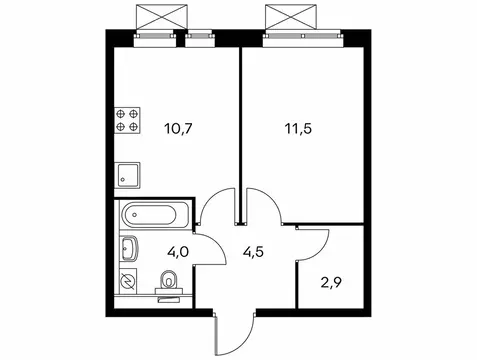 1-комнатная квартира: Котельники, микрорайон Парковый, жилой комплекс ...