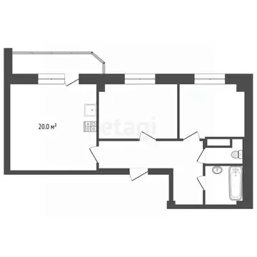 2-к кв. Челябинская область, Челябинск ул. Сергея Герасимова, 25 (55.3 ...