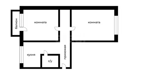2-комнатная квартира: Казань, улица Маршала Чуйкова, 77 (50.4 м)
