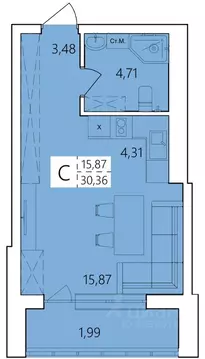 Студия Башкортостан, Уфа Затон жилрайон, Волна жилой комплекс (30.36 ...