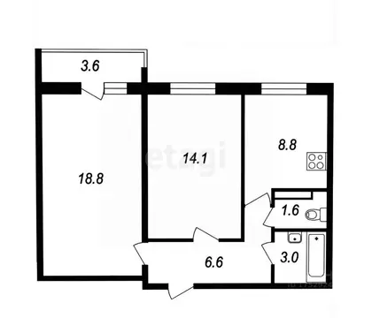 2-к кв. Краснодарский край, Краснодар ул. Имени 40-летия Победы, 99 ...