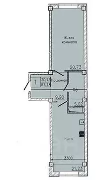 1-к кв. Ставропольский край, Пятигорск ул. Ермолова, 28А (57.48 м)