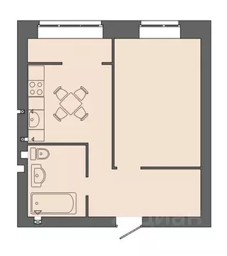 1-к кв. Волгоградская область, Волгоград ул. Дегтярева, 19 (40.94 м)