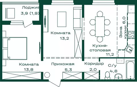 2-к кв. Алтай, Майминский район, с. Майма Алтайская ул., 2к7 (58.2 м)