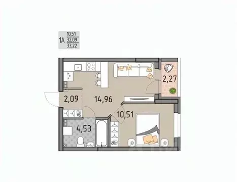 1-к кв. Свердловская область, Екатеринбург Юго-Западный жилрайон, ...