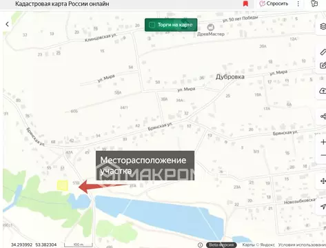 Участок в Брянская область, Брянский район, Новодарковичское с/пос, д. ...