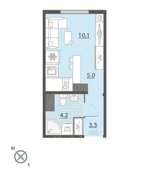 Студия Свердловская область, Екатеринбург Широкая Речка мкр, Меридиан ...