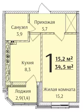 1-к кв. Ростовская область, Батайск ул. Половинко, 286 (34.5 м)