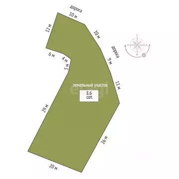 Участок в Тюменская область, Тюмень ул. 2-я Школьная, 15 (8.6 сот.)