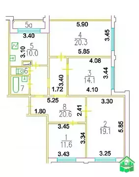 4-к кв. Москва ул. Барышиха, 12К1 (100.7 м)