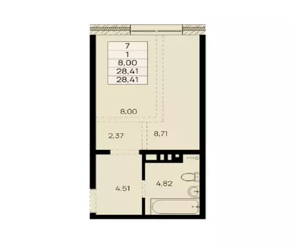 1-к кв. Иркутская область, Иркутск ул. Баррикад (28.41 м)