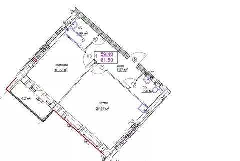 2-комнатная квартира: Ярославль, Ямская улица, 44А (61.5 м)