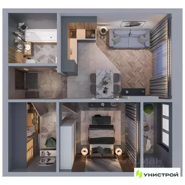 1-к кв. Татарстан, Казань проезд Юнуса Ахметзянова, 5 (46.14 м)