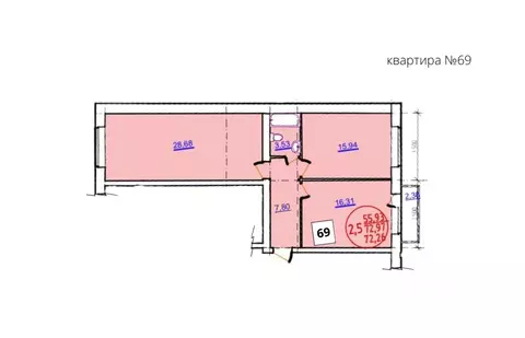 2-к кв. Удмуртия, Ижевск ул. Халтурина, 155 (71.1 м)