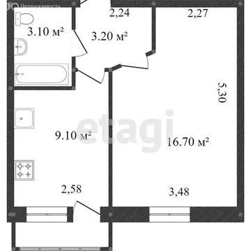 1-комнатная квартира: Вологда, микрорайон Водники, Северная улица, 36А ...