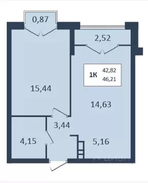 1-к кв. Ставропольский край, Кисловодск  (46.21 м)